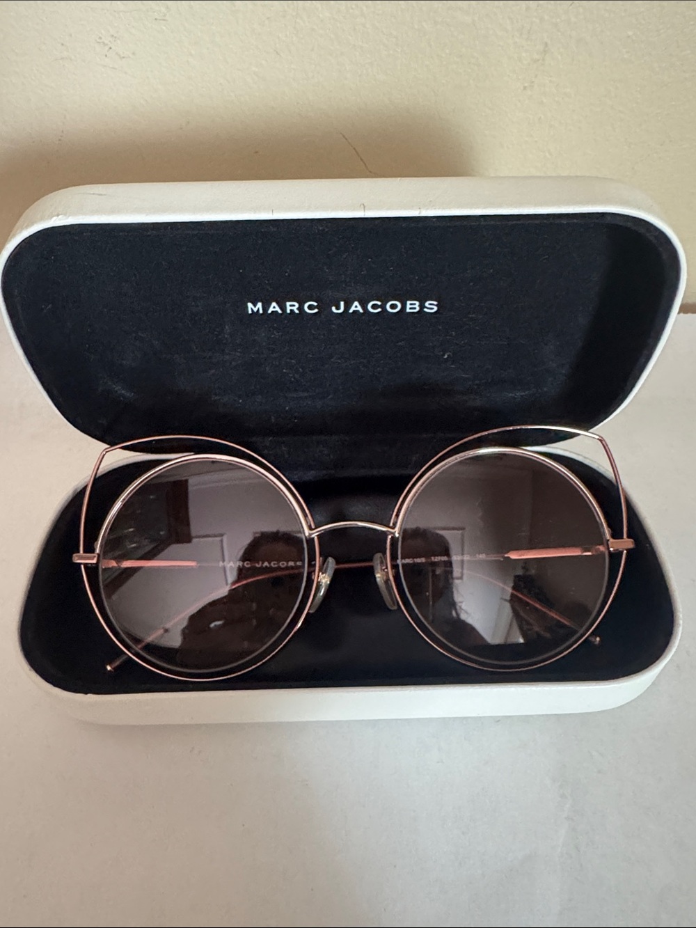 Marc Jacobs Rose Gold Round Oversized Women's Sunglasses